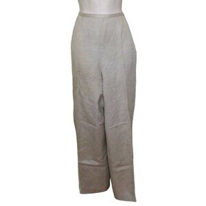 Coldwater Creek Pants 16 Tan Beige Career Back Zipper Linen Blend